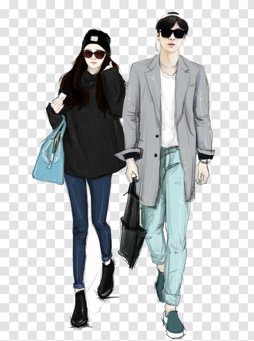 Download Icon - Fashion - Cartoon Couple Transparent PNG