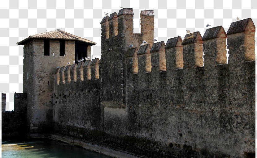 Lake Garda Sirmione Castle Tourist Attraction Scaliger - Italy Landscape Ten Transparent PNG