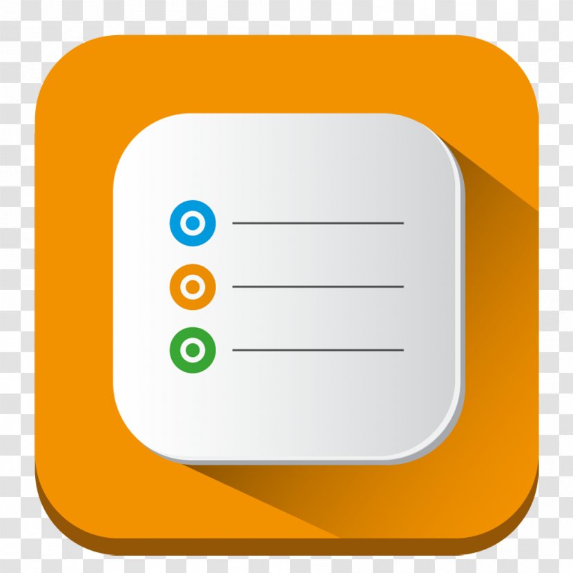 Reminders IOS 7 - Orange - Sticky Notes Transparent PNG