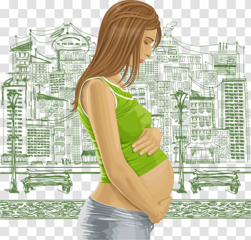 Oktoberfest Photography Illustration - Silhouette - Cartoon Pregnant Women Vector Material Transparent PNG