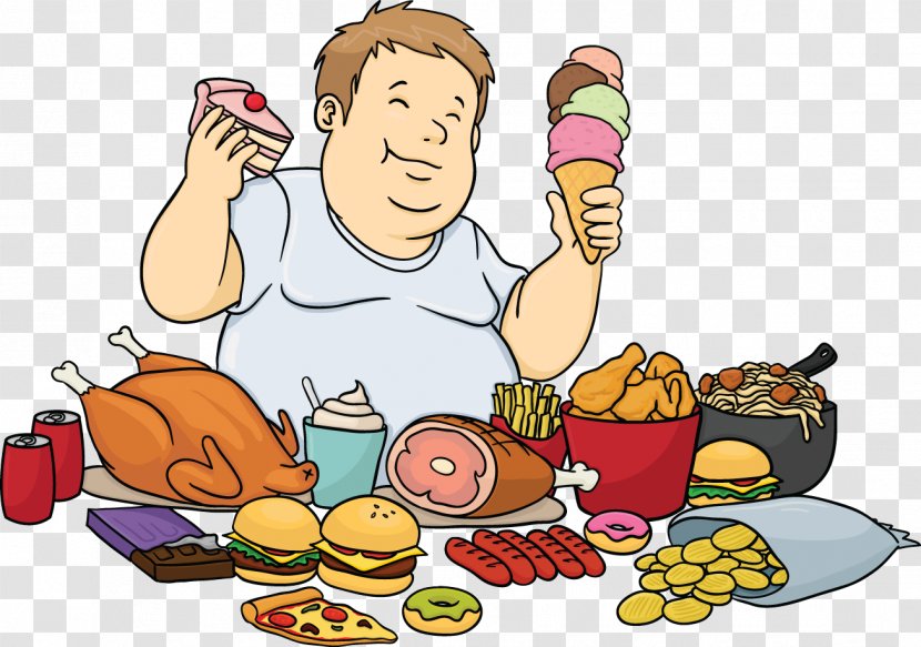 Junk Food Fast Hamburger Eating Cartoon - Healthy Transparent PNG