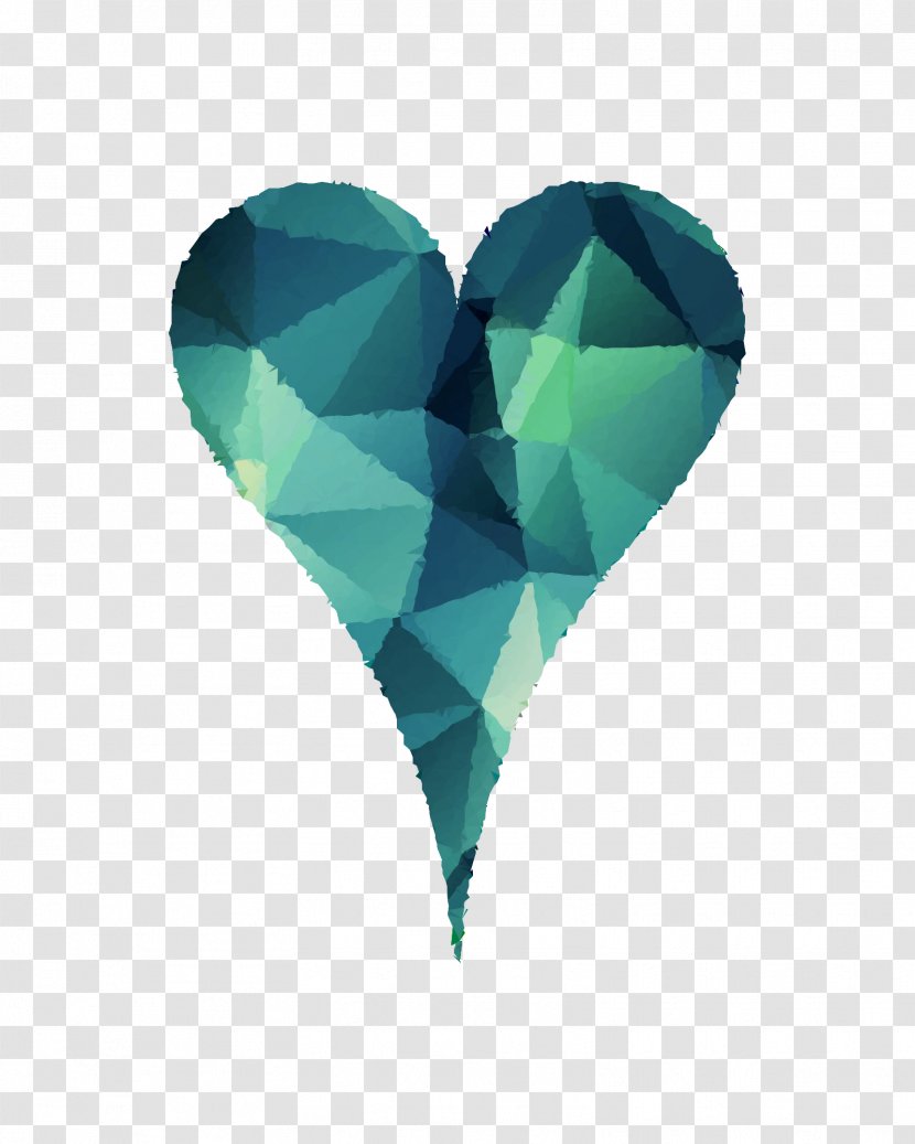 Turquoise Heart - Teal Transparent PNG