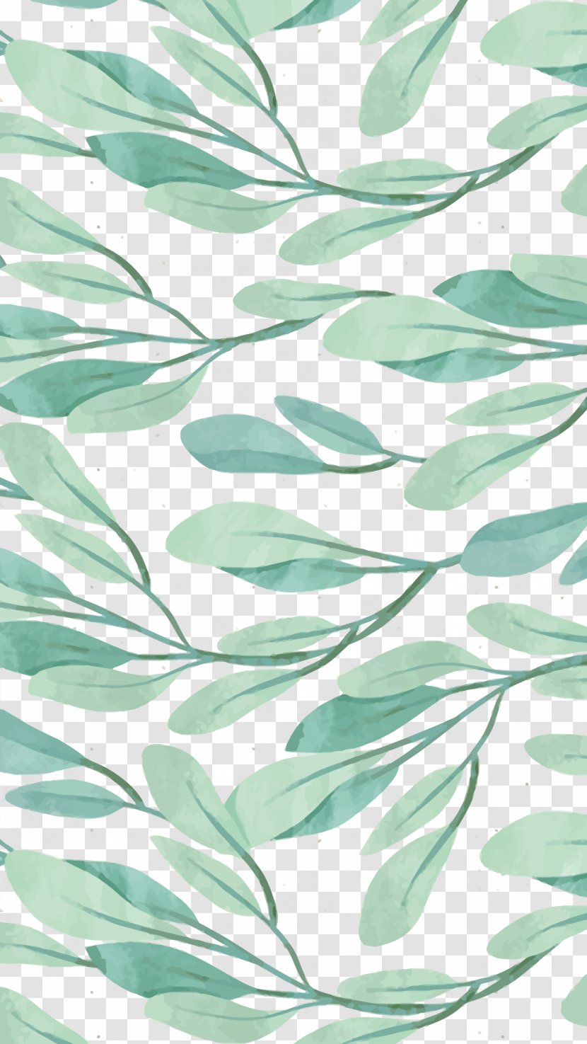 Watercolor Painting Leaf Wallpaper - Green - Vector Leaves Transparent PNG