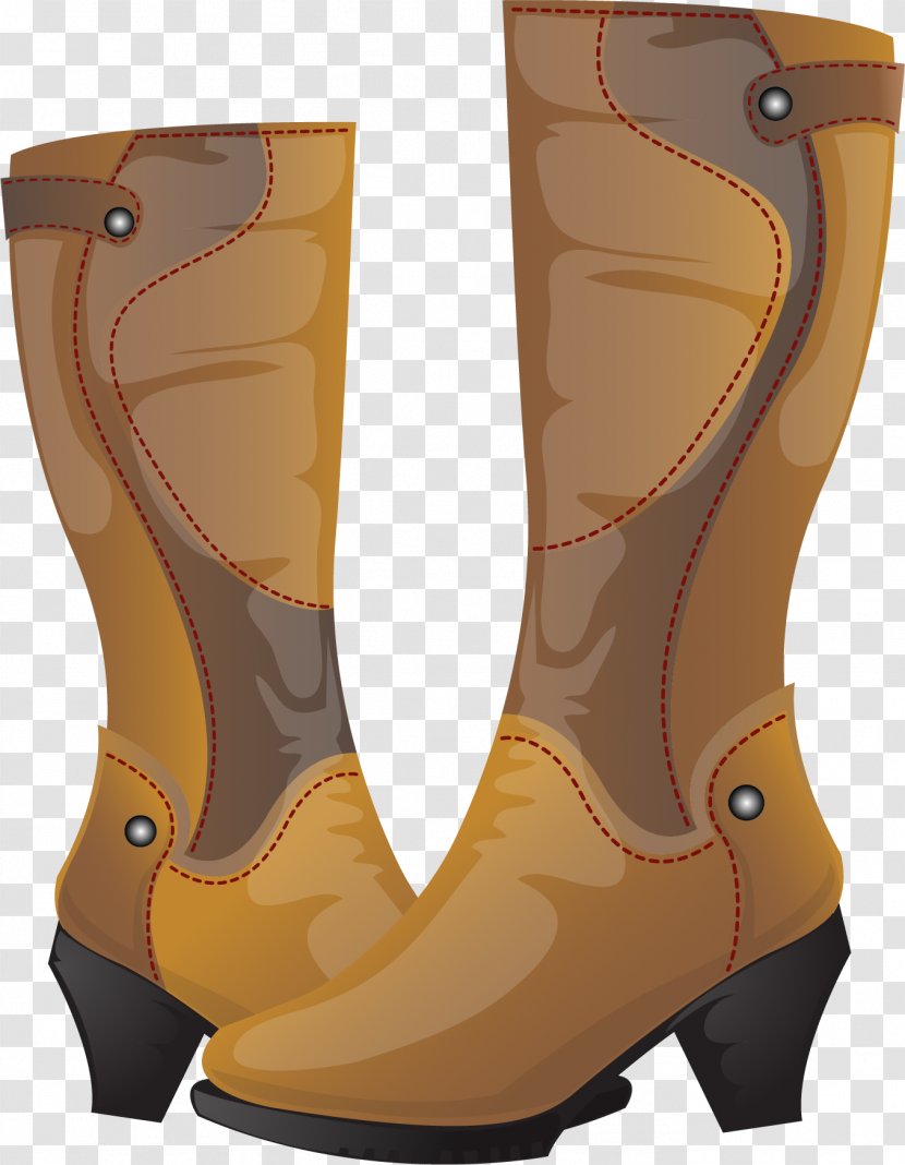Cowboy Boot Knee-high High-heeled Footwear - Highheeled - Vector Hand-painted Boots Transparent PNG