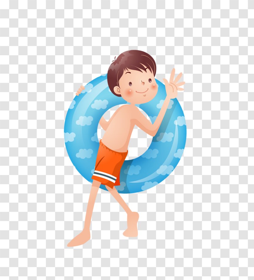 Poster Child Cartoon - Frame - Boy With Swimming Laps Transparent PNG