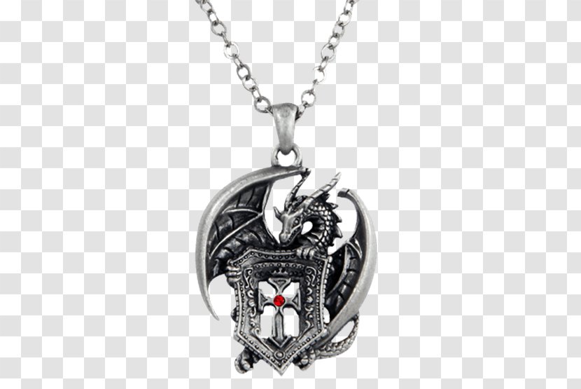 Locket Necklace Pewter Silver Charms & Pendants - Dragon Medieval Transparent PNG