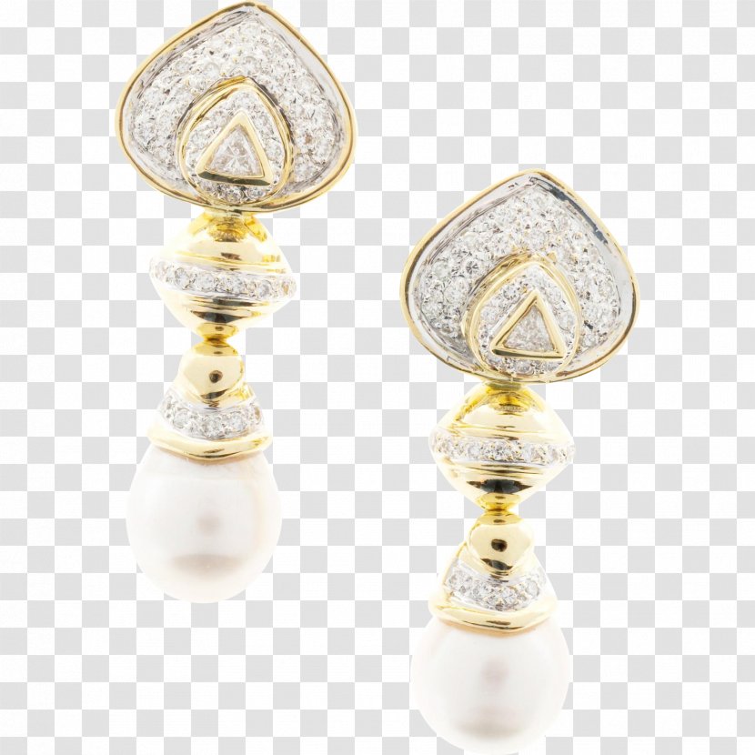 Earring Cultured Pearl Gemstone Tahitian Transparent PNG