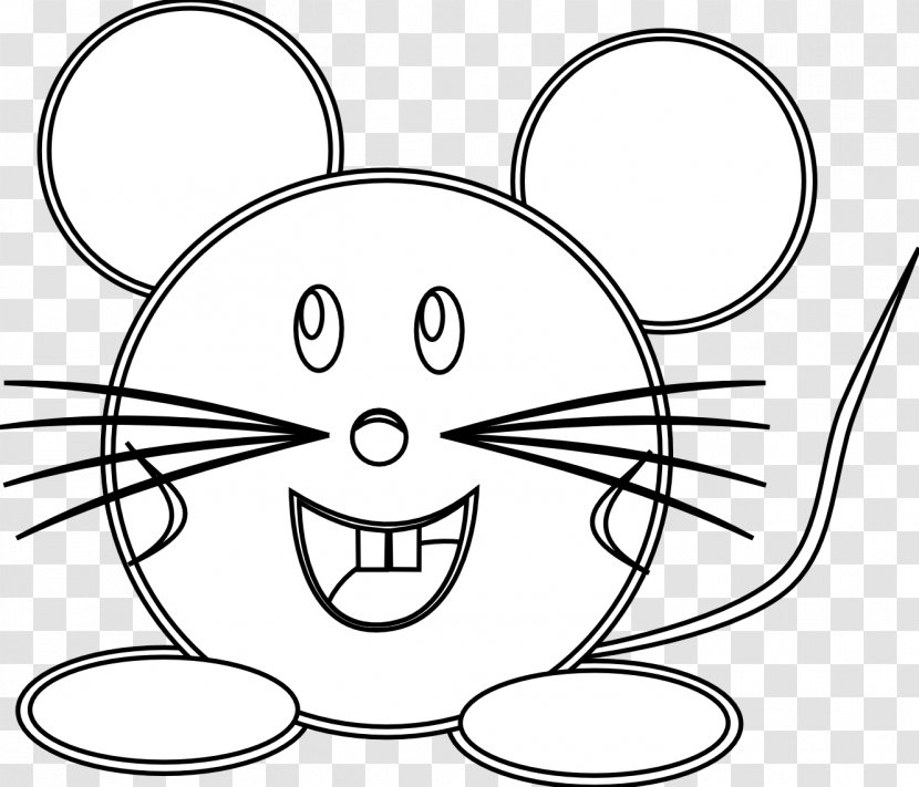 Computer Mouse Black And White Coloring Book Clip Art - Heart - Inkscape Images Transparent PNG