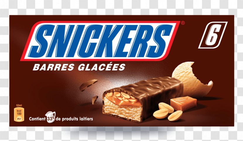 Chocolate Bar Ice Cream Snickers Frozen Dessert - Brand - Mars Transparent PNG
