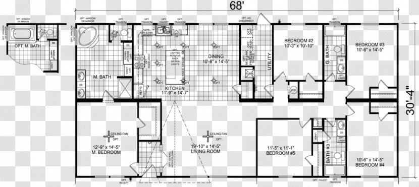 Floor Plan Mobile Home House Manufactured Housing - Diagram - Real Estate Furniture Transparent PNG