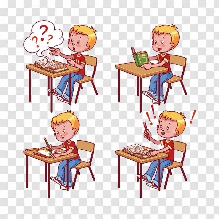 Student Cartoon Classroom Illustration - Toddler - Vector Child Learning Transparent PNG