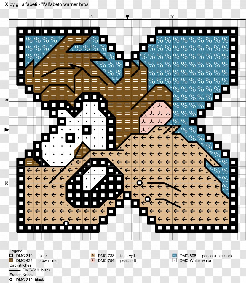 Cross-stitch Cross Stitch Patterns Samplers Embroidery - Handicraft - Tasmanian Devil Looney Tunes Transparent PNG