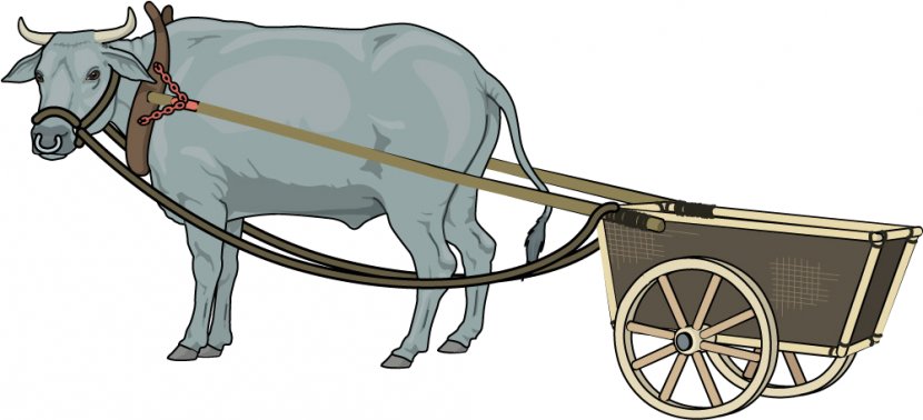Ox-wagon Taurine Cattle Bullock Cart - Bridle - Clipart Transparent PNG