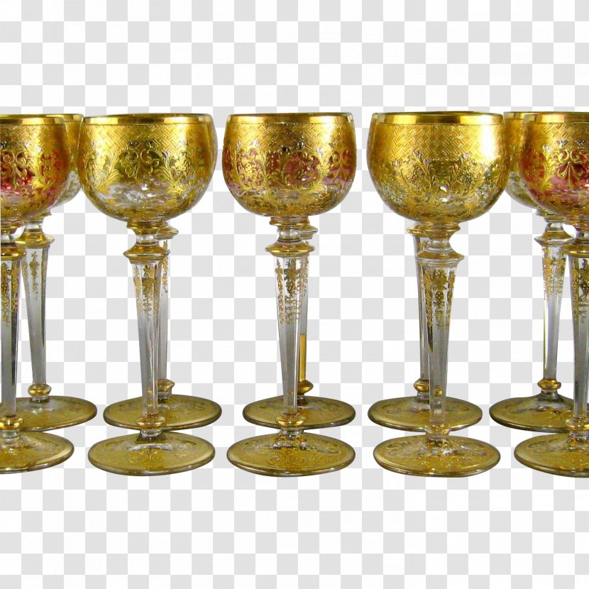 Wine Glass Stemware Chalice Gilding - Material - Bohemian Transparent PNG