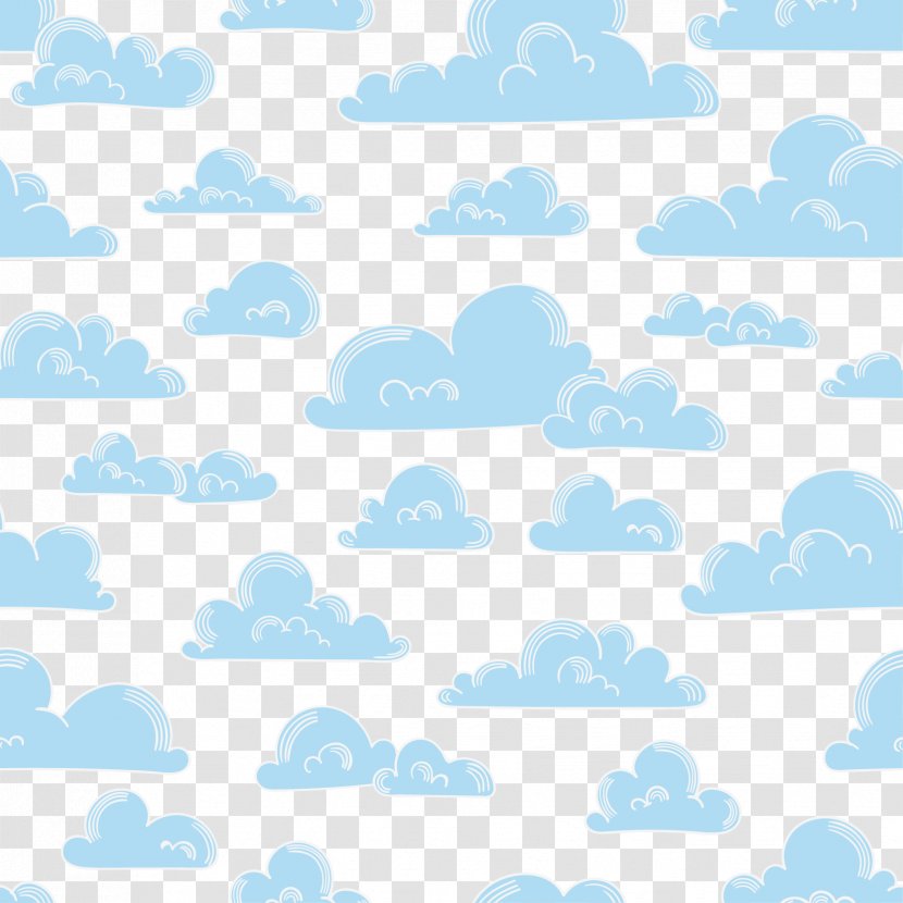 Cloud Blue White - Sky - White-painted Clouds Seamless Background Vector Transparent PNG