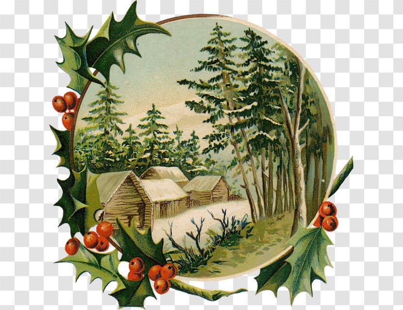 Christmas Card Santa Claus Tree Clip Art - Platter - Impression Clipart Transparent PNG