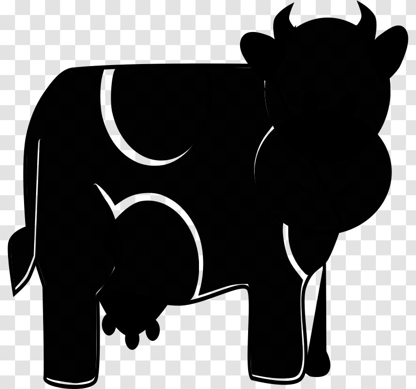 Cattle Clip Art Silhouette Snout Black M - Blackandwhite Transparent PNG
