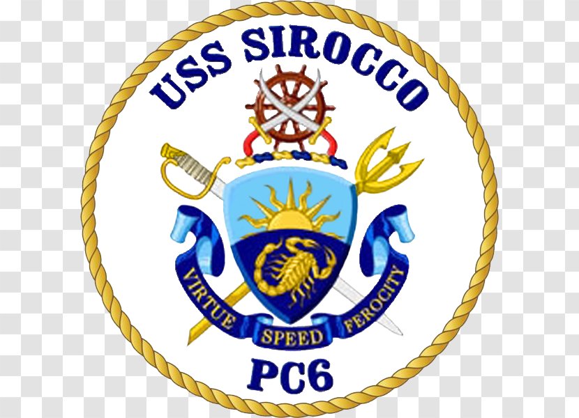 USS Sirocco Cyclone-class Patrol Ship Zephyr Boat United States Navy - Badge - Area Transparent PNG