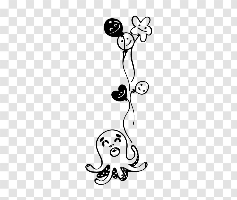 Drawing Visual Arts /m/02csf Clip Art - Black And White - Balloon Wall Decal Sticker ChildDrawing Transparent PNG