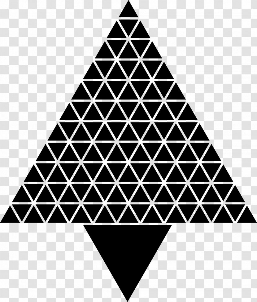 Christmas Tree Triangle - Black And White Transparent PNG