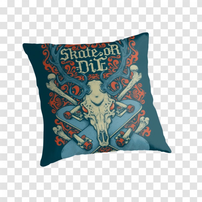 Throw Pillows Cushion Turquoise - Skate Or Die Transparent PNG