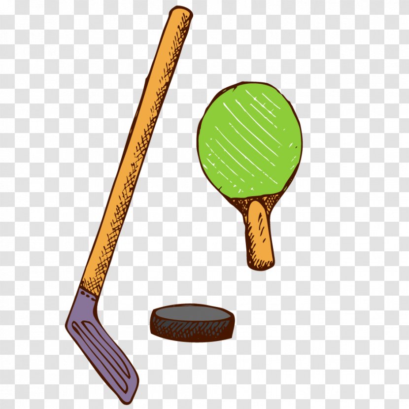Hoe Racket Table Tennis - Painted And Golf Vector Transparent PNG