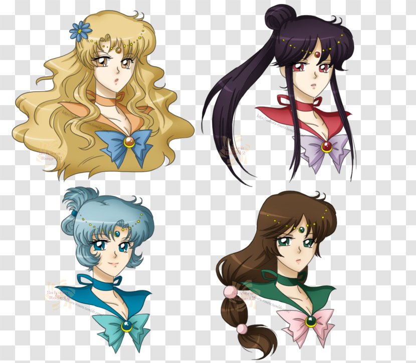 Sailor Mercury Moon Queen Serenity Mars Venus - Silhouette Transparent PNG