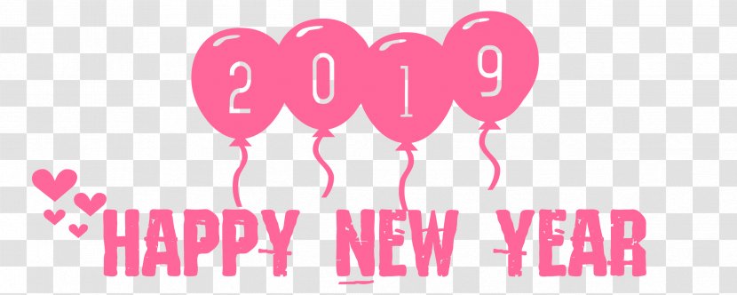 2019 Happy New Year - Frame - Ballon Heart Love.Others Transparent PNG
