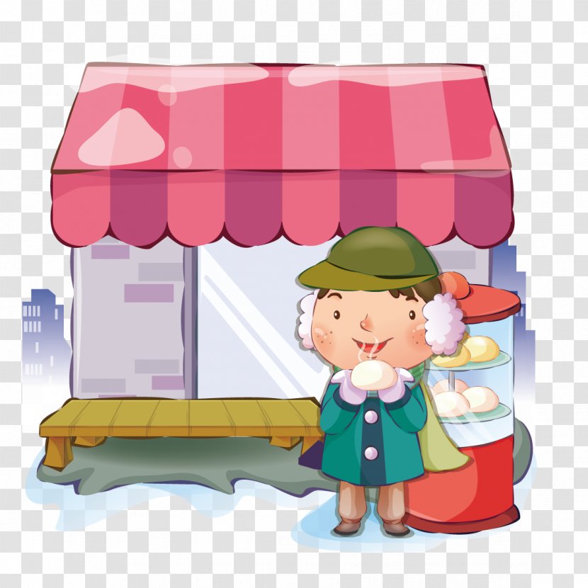 Cartoon Illustration - Child - Buy Bread Boy Transparent PNG