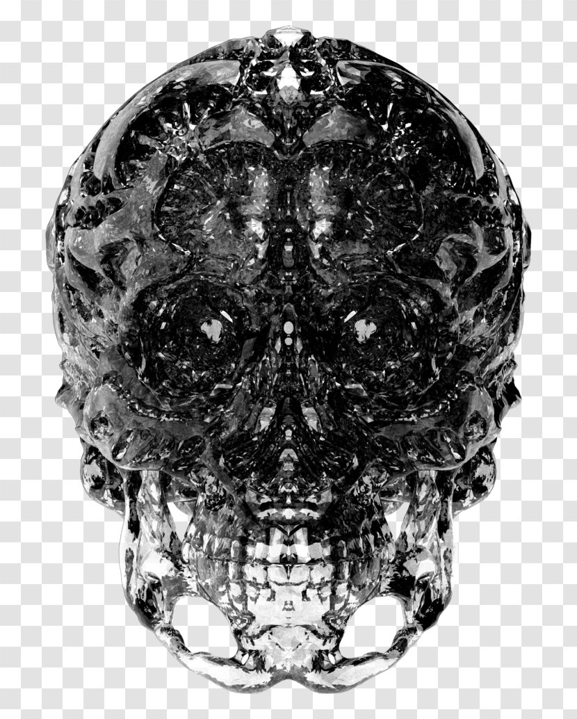 Skull Silver Black - Jaw Transparent PNG