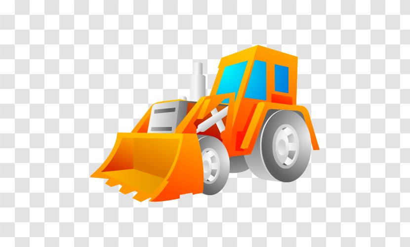 Excavator Car - Play Vehicle - Tractor Vector Material Transparent PNG