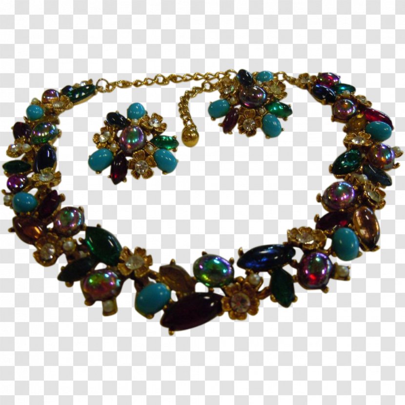 Turquoise Necklace Bead Bracelet - Ganesh Design Rhinestone Transparent PNG