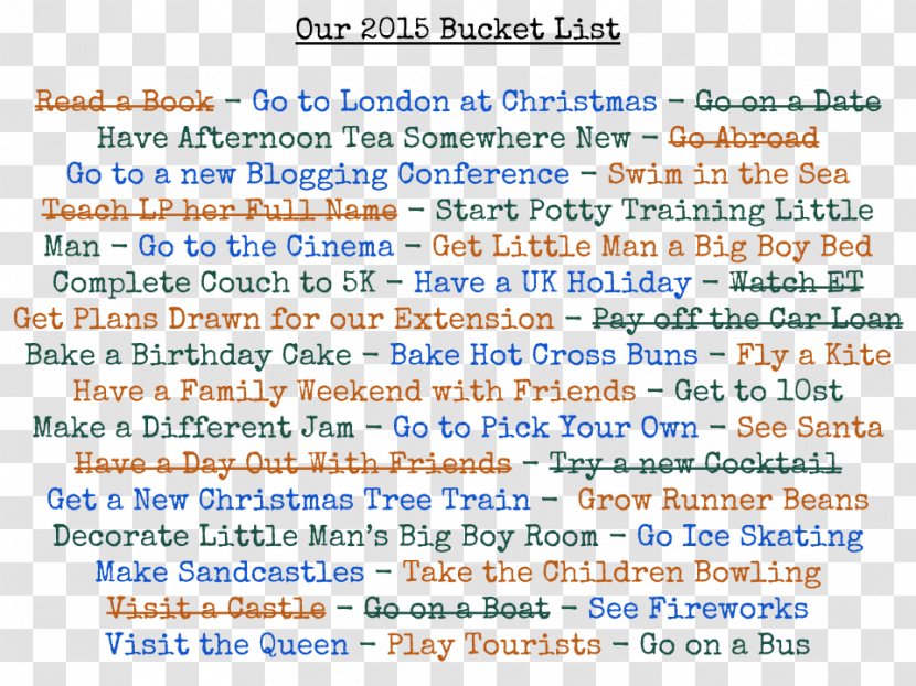 Document Line - Text - Bucket List Transparent PNG