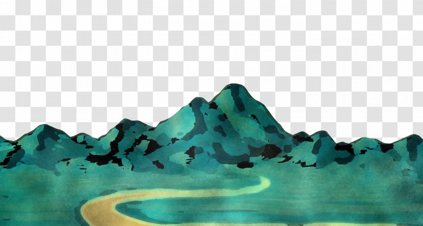 Water Aqua Blue Green Turquoise - Landscape Rock Transparent PNG
