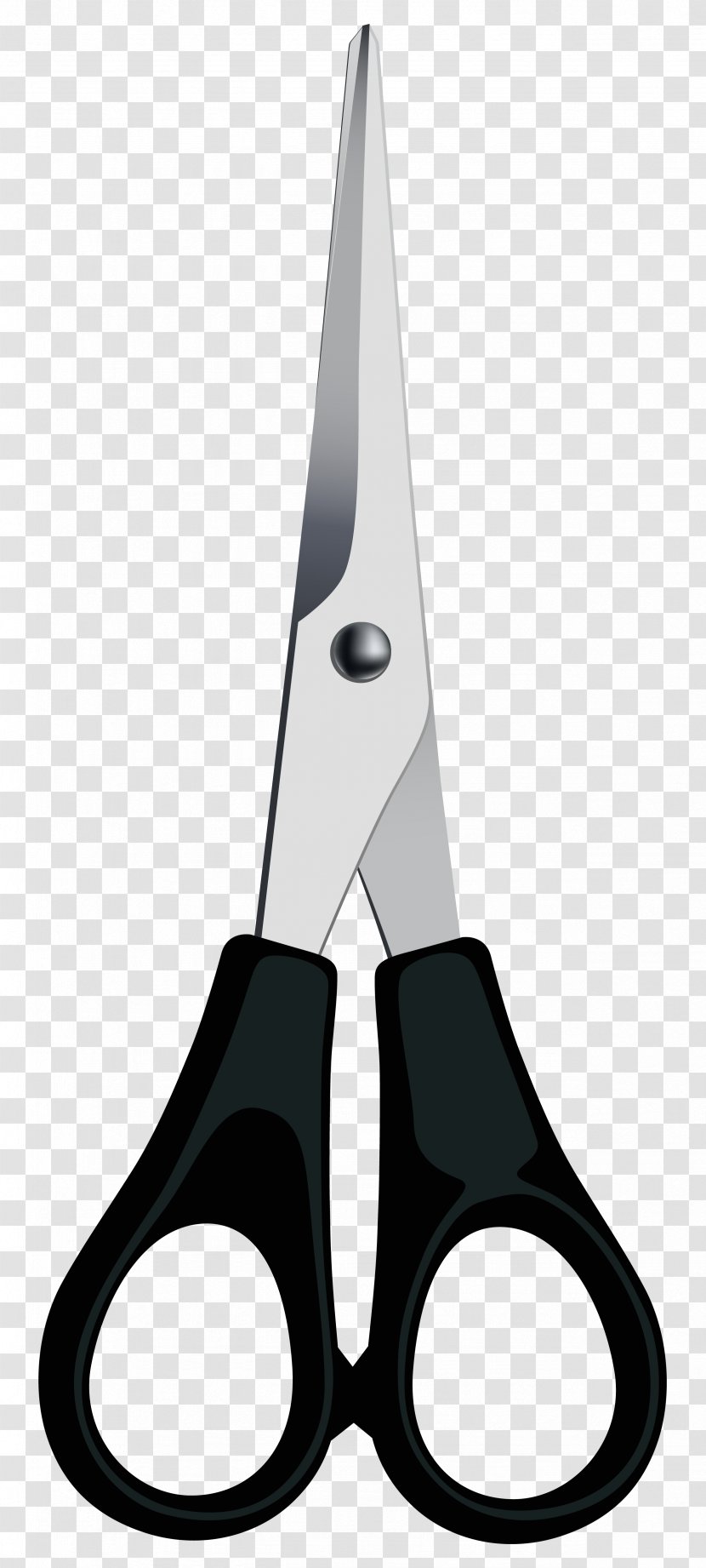 Scissors Cutting Tool Handle Material - Black And White - Clipart Image Transparent PNG