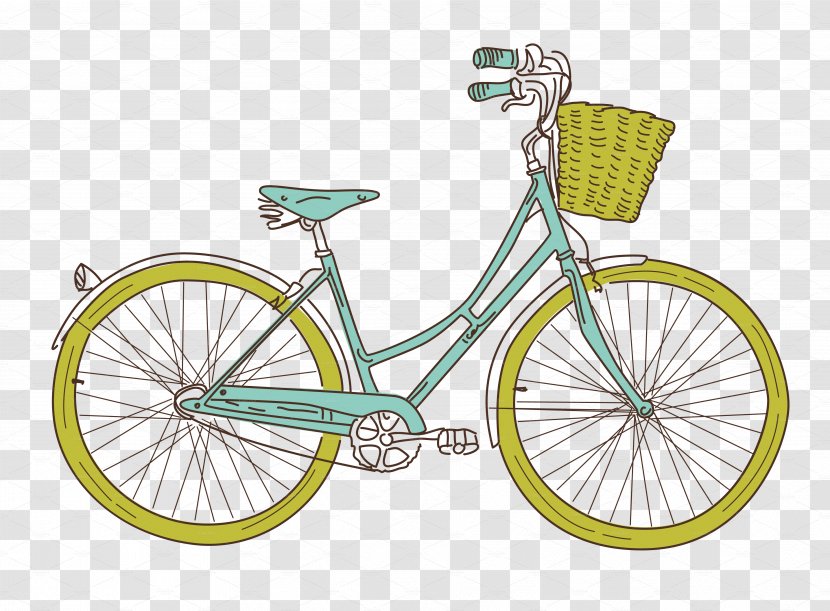 Clip Art: Transportation Bicycle Cycling Art - Accessory - Vintage Cliparts Transparent PNG