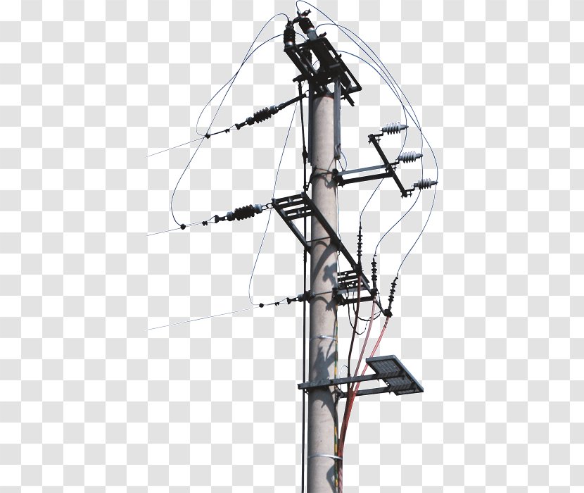 Electricity Overhead Power Line Lightning Arrester Utility Pole Electrical Wires & Cable Transparent PNG