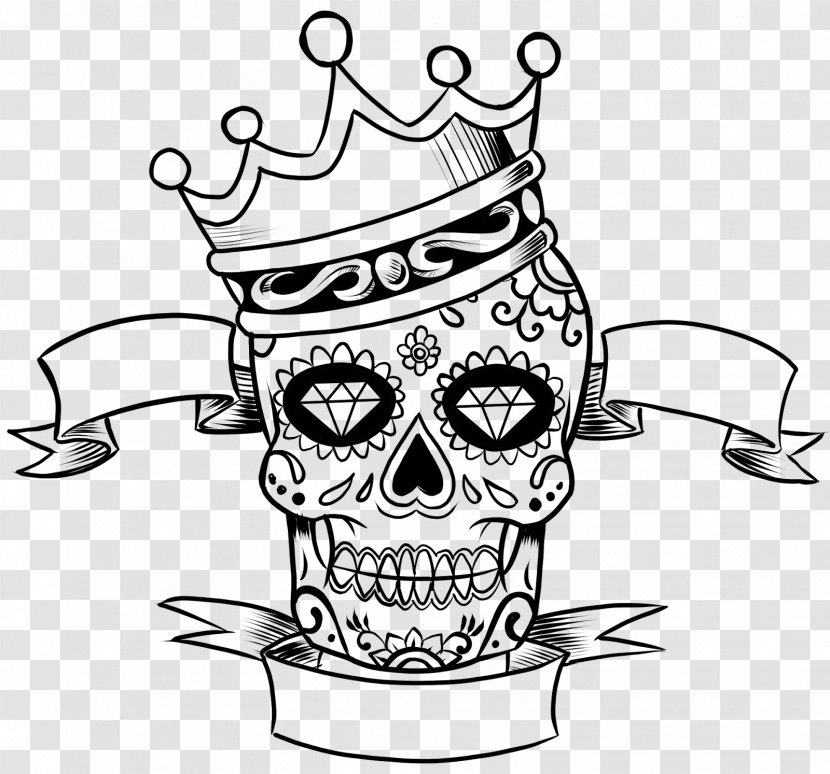 Calavera Skull Day Of The Dead Child - Color - Tattoo Transparent PNG