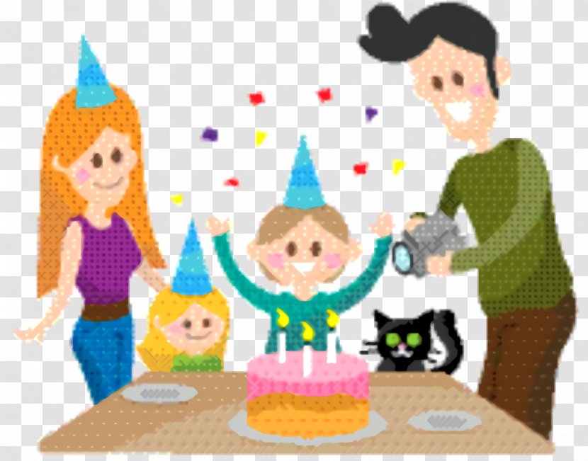 Kids Playing Cartoon - Cake Decorating - With Birthday Party Transparent PNG