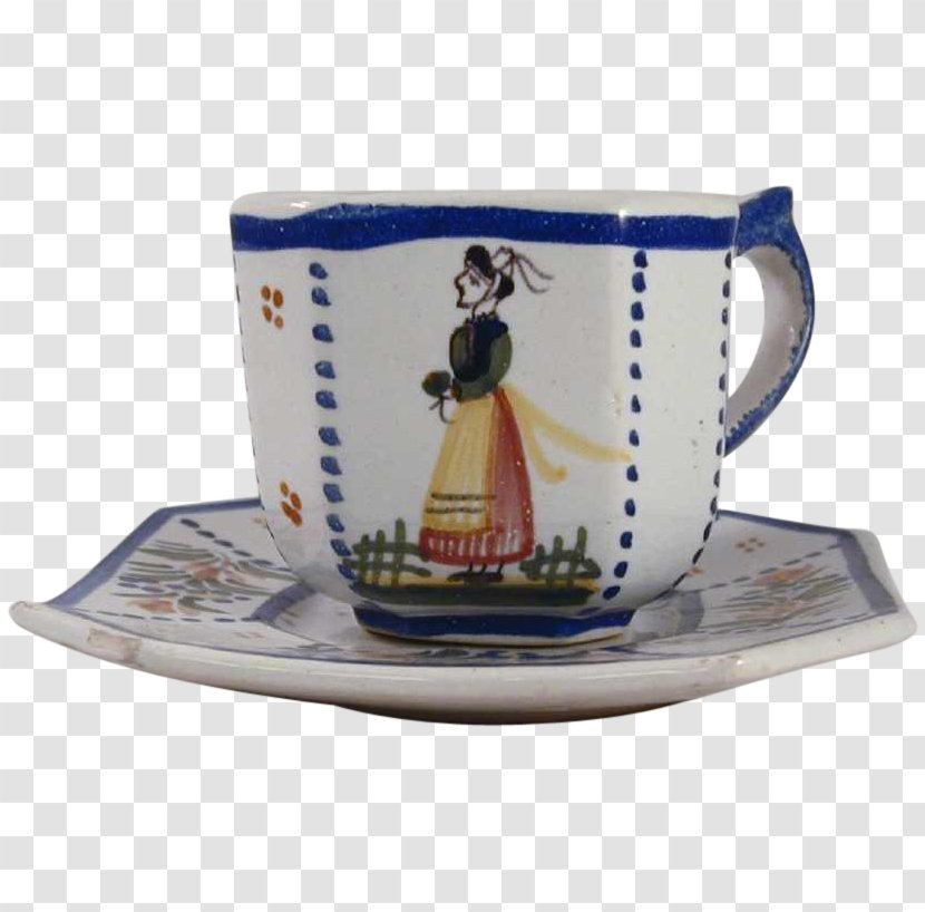 Coffee Cup Saucer Ceramic Mug - Hand Painted Love Transparent PNG
