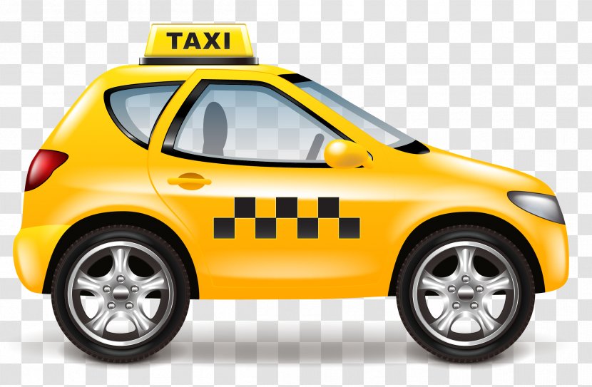 Taxi Royalty-free Yellow Cab Illustration - Automotive Design - Vector Car Transparent PNG
