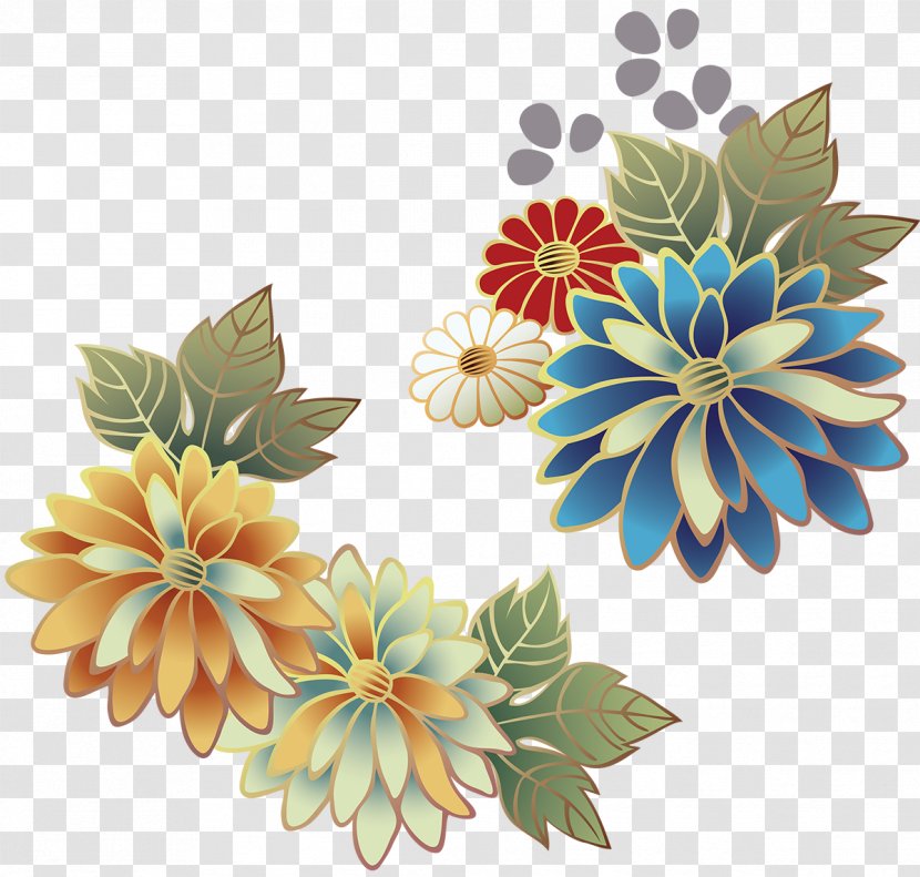 Flower Floral Design Wreath Garland Clip Art - Chrysanths Transparent PNG