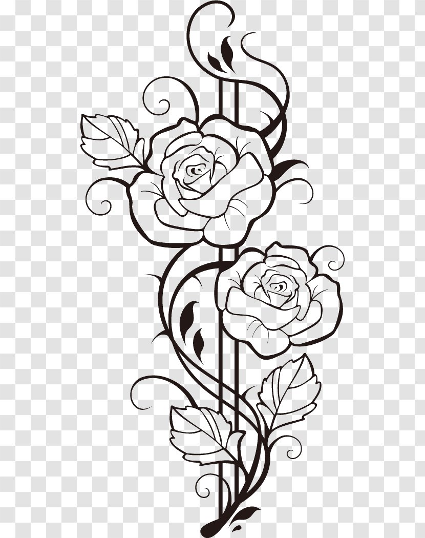 Sticker Flower Rose Drawing Floral Design - Tree Transparent PNG