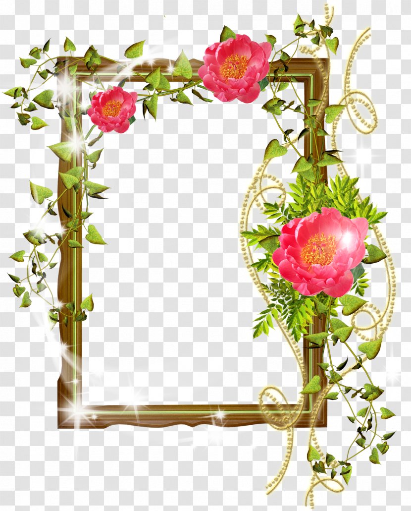 Picture Frames Clip Art - Cut Flowers - Floral Border Transparent PNG