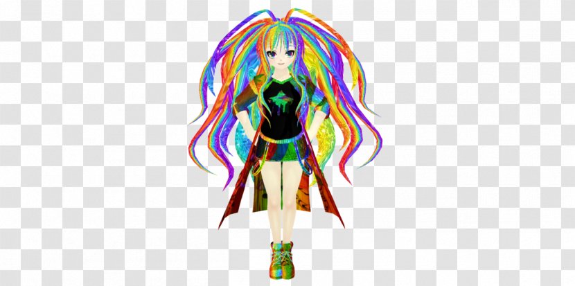 MikuMikuDance Hatsune Miku Kagamine Rin/Len DeviantArt - Mikumikudance - Rainbow Hair Transparent PNG