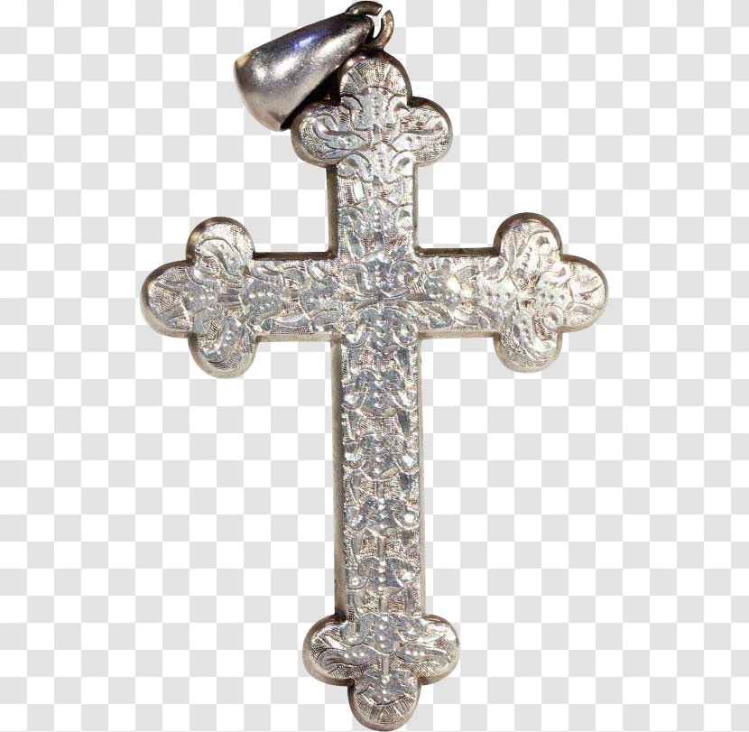 Christian Cross Silver Engraving Jewellery - Crucifix Transparent PNG