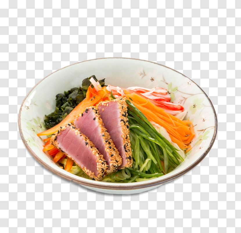 Sashimi Smoked Salmon Spaghetti Aglio E Olio Pasta Sushi - Cuisine - Tuna Salad Transparent PNG
