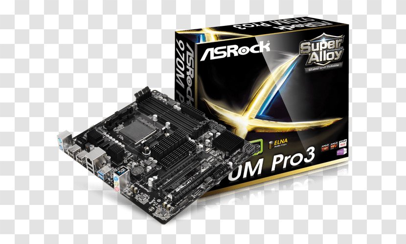 Socket AM3+ MicroATX ASRock 970M Pro3 Motherboard - Computer Cooling - Asrock Am3 Transparent PNG