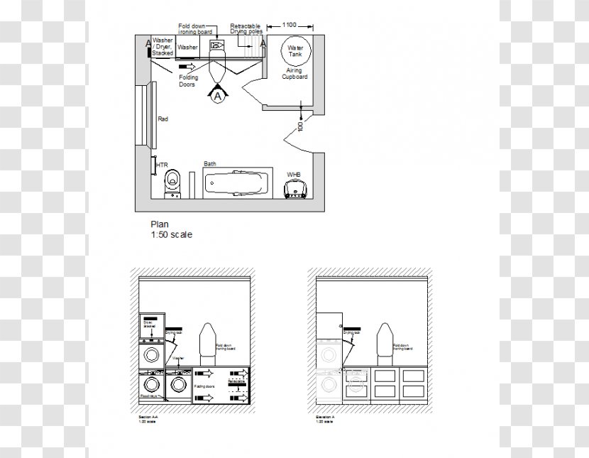 Laundry Room .dwg Computer-aided Design Transparent PNG