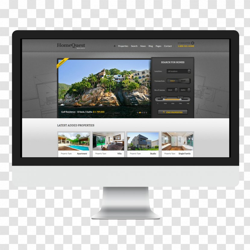 Responsive Web Design Development - Home Rent Website Transparent PNG